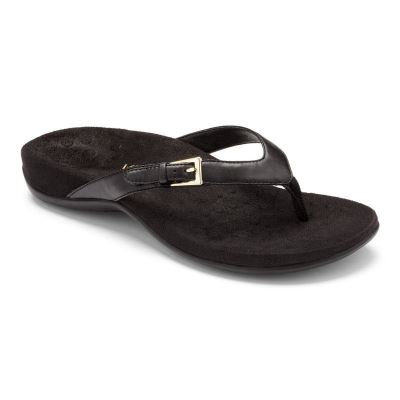 Vionic Kelby Puntera Post Sandal Negros | sebFZuTF