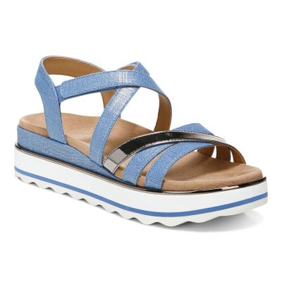 Vionic Kellyn Flatform Sandal Azules | AKFHcjA2