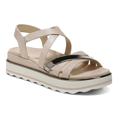 Vionic Kellyn Flatform Sandal Azules | L6aj7OaL