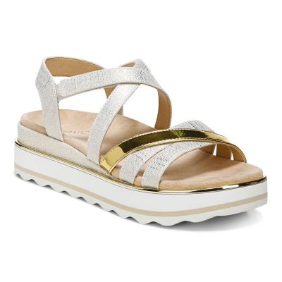 Vionic Kellyn Flatform Sandal Blancos | WfDgT5gZ