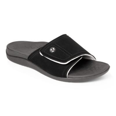 Vionic Kiwi Chanclas Sandal Negros Grises | ddu54hsL