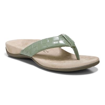 Vionic Layne Puntera Post Sandal Verde Oliva | cHq2iRGU