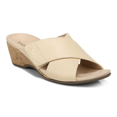 Vionic Leticia Wedge Sandal Beige | r4NvtEIZ