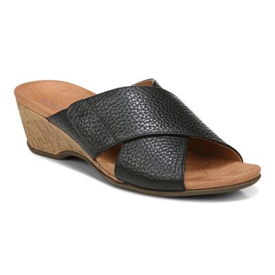 Vionic Leticia Wedge Sandal Negros | 9uDeiqEj