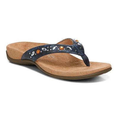Vionic Lucia Puntera Post Sandal Azul Marino | ds0NskT6