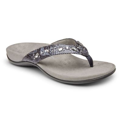 Vionic Lucia Puntera Post Sandal Grises Serpent | VtyklPSm