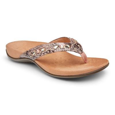 Vionic Lucia Puntera Post Sandal Marrom Serpent | ZUMxIGqz
