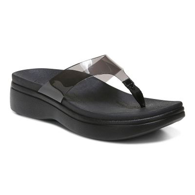 Vionic Luminous Plataforma Sandal Negros | to9xMOFW