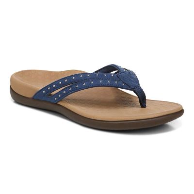 Vionic Tasha Puntera Post Sandal Azules Oscuro | MsrHDag9