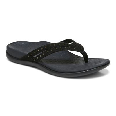Vionic Tasha Puntera Post Sandal Negros | Aex8deRN