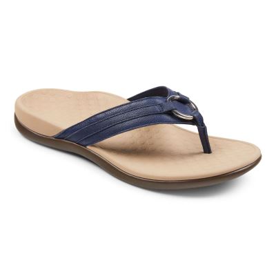Vionic Tide Aloe Puntera Post Sandal Azul Marino | jHHy3qK8