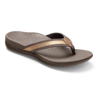 Vionic Tide II Puntera Post Sandal Metal | MZO4agYv