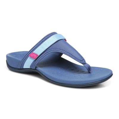 Vionic Tiffany Puntera Post Sandal Azules | LwgCkPAW