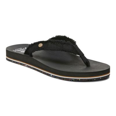 Vionic Unwind Puntera Post Sandal Negros | cNyfVv4r