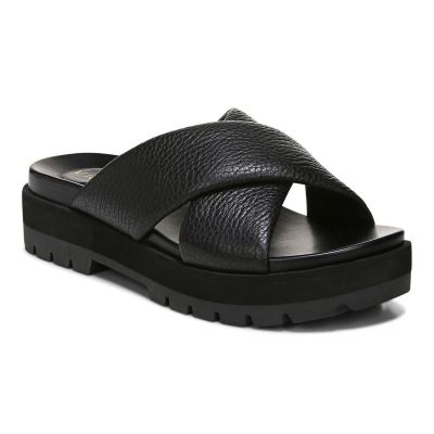 Vionic Vesta Flatform Lug Sandal Negros | SzG2TOkI