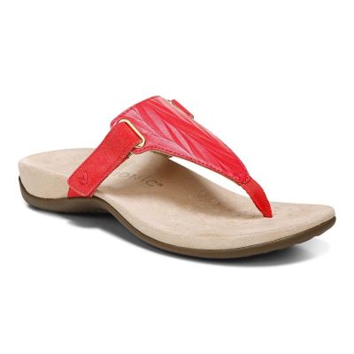 Vionic Wanda T-Correa Sandal Rojos | VIJvdOpO